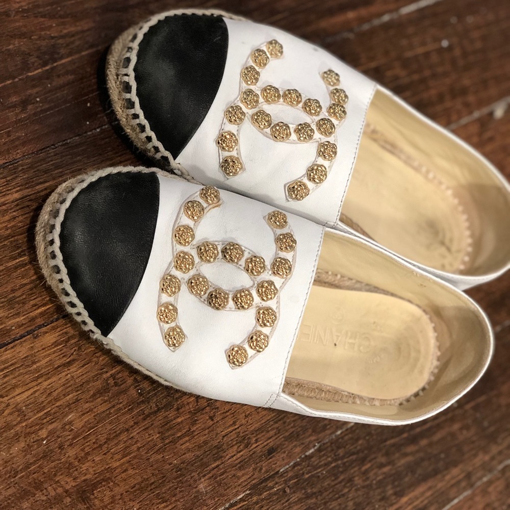 CC camellia stud espadrilles